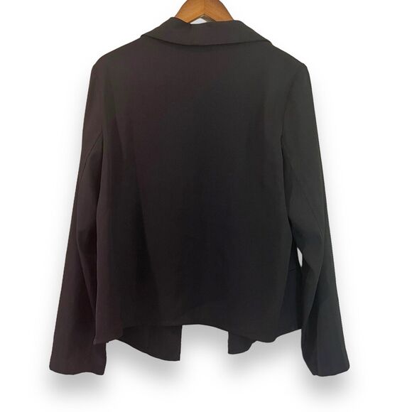 Good American Blazer Jacket Size 1 (S) Open Front Drapey Unlined Pockets 2712G23 - Picture 6 of 6